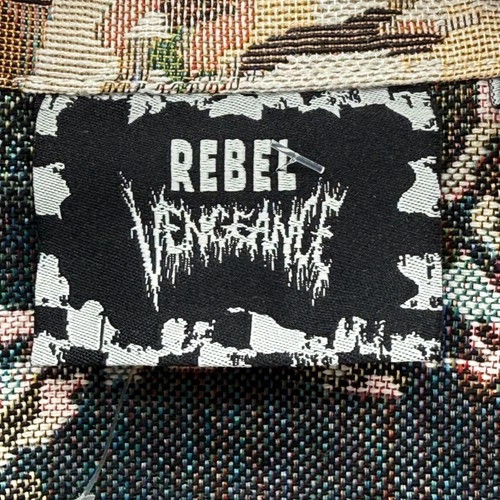 Rebel Vengeance Tapestry Jacket Mens Large Camo Duck Print Button Up Shirt NWT image 4