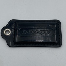 Coach Hangtag Large 2.5 X 1.25  Black Patent Leather Vintage No Chain