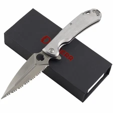 Daggerr Knives Arrow Framelock Folding Knife Serrated D2 Tool Steel Stainless