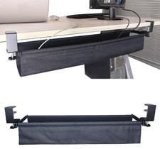 Under Desk Cable Management Tray, 31.5" Cord Organizer for Desk, No Drill,Clamp