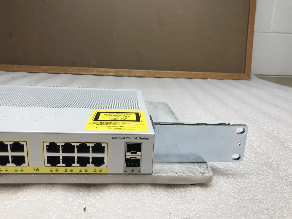 Cisco Catalyst 2960-L Series WS-C2960L-16PS-LL 16-Port PoE Switch w/ Rack Ears - Image 3 of 4