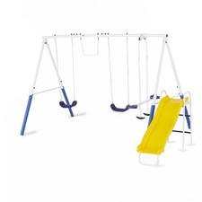 XDP Recreation Blue Ridge Play Outdoor Swing Set with Glider, 2 Swings  Slide