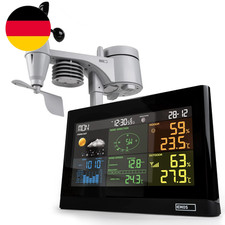 EMOS Wetterstation Mit Windmesser Und Regenmesser- System Mit Farbdisplay, Zur W