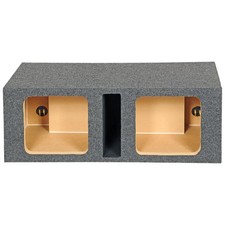 Q Power 10-Inch Vented Heavy Duty Subwoofer Enclosure with 2 Square Holes, Grey