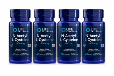 N-Acetyl-L-Cysteine 600 mg 4 bottles 240 caps total Box O' NAC Life Extension