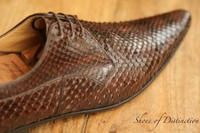 Dolce & Gabbana D&G Brown Python Leather Derby Shoes UK 9 US 10 EU 43
