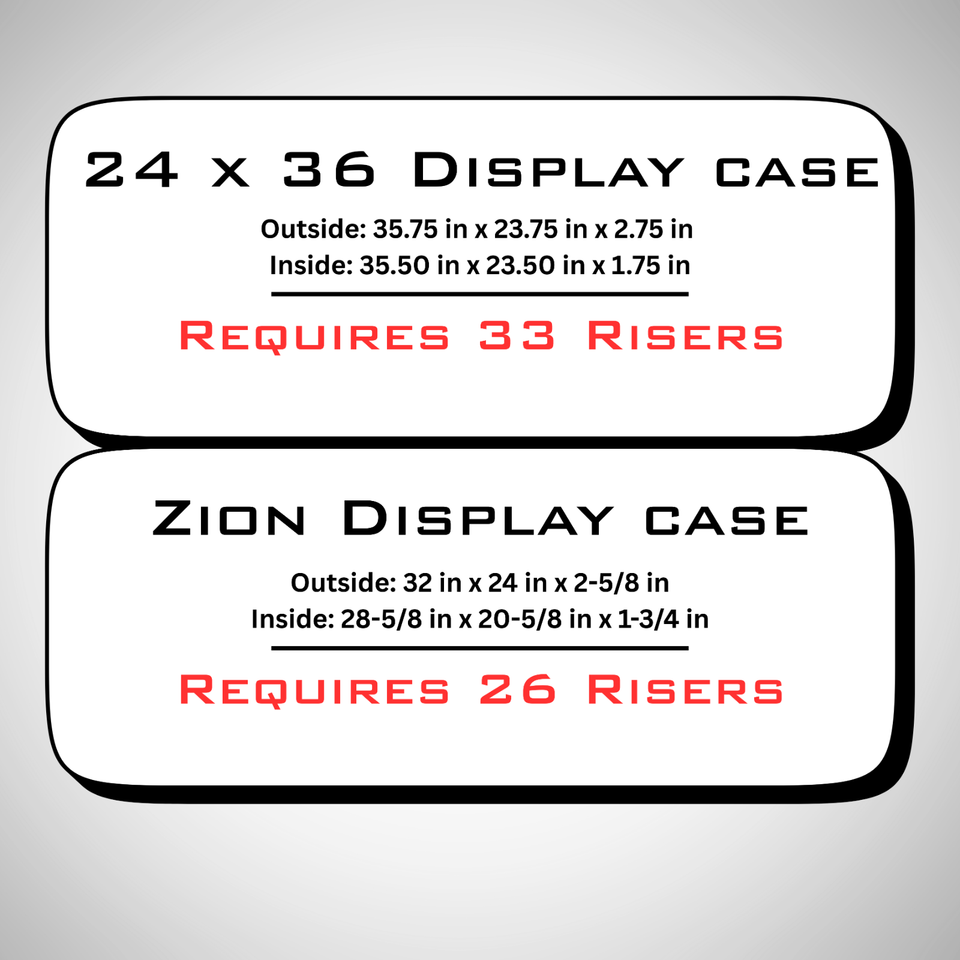 Display Case Card Riser Stands - Perfect for 24x36 Cases- 33 Risers! | eBay