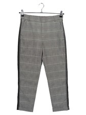 ZARA TRAFALUC pantaloni tuta donna S 36 grigio quadri business pantaloni strisce laterali