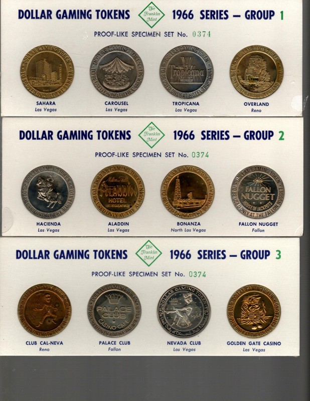 1966 Proof-Like Set - Franklin Mint Dollar Tokens