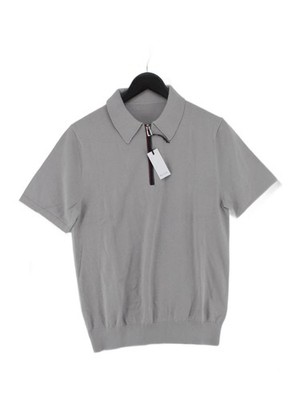 Paul Smith Men's Polo S Grey 100% Cotton Basic