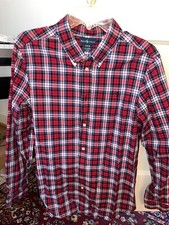 Ralph Lauren Red Blue Oxford Cotton Button Down Shirt Long Sleeve Boy's Sz 18