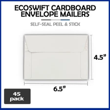 45 - 6.5x4.5 "EcoSwift" Brand Self Seal Rigid Photo Cardboard Envelope Mailers