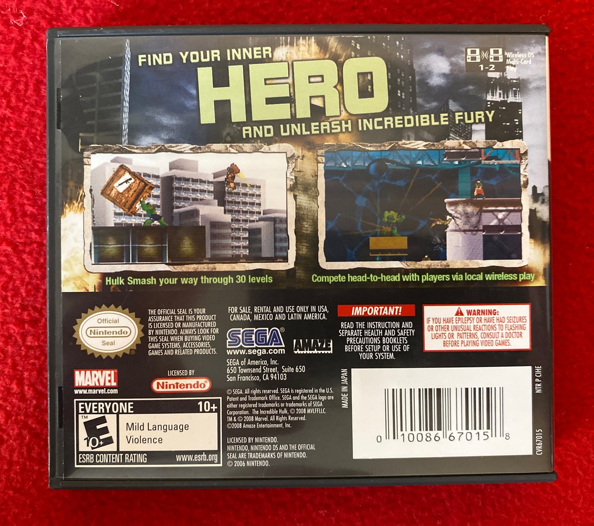 The Incredible Hulk | Nintendo DS 2009 | no Manual Tested
