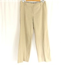 Classiques Entier Womens Dress Pants Linen Blend Stretch Straight Leg Beige 8
