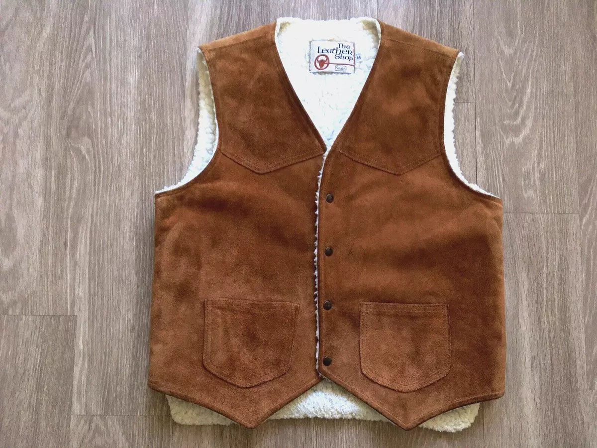 Sherpa suede vest sale