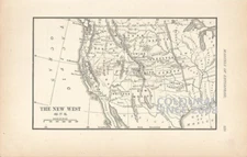 THE NEW WEST AS IT IS USA U.S U.S.A AMERICA MAP 1887 ILLUSTRATION PRINT