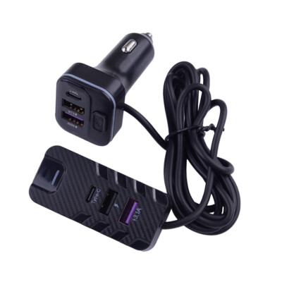 6 Port USB Type-C Car Charger Adapter Super Fast Charging 5V 3.1A 66W