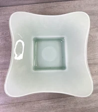 Vintage 13" Unbranded Aqua Green Bubble Glass Serving Dish Platter
