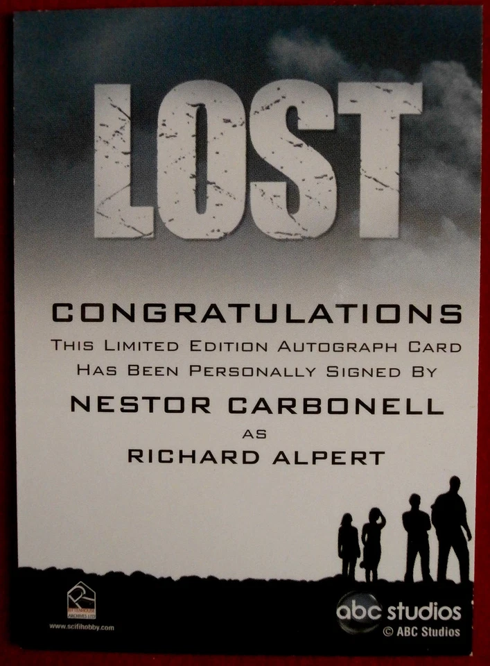 LOST - NESTOR CARBONELL, Richard Alpert - Personally Signed Autograph Card  2010 - Image 2 of 2
