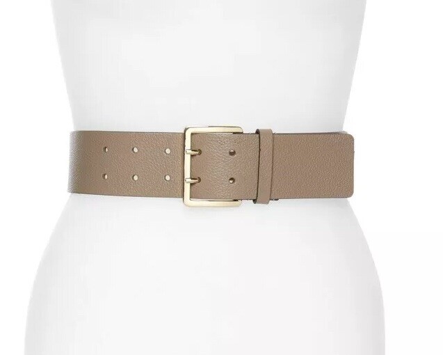 Michael Kors Belt Suede Fringe Truffle Brown Leather Gold  display picture 1