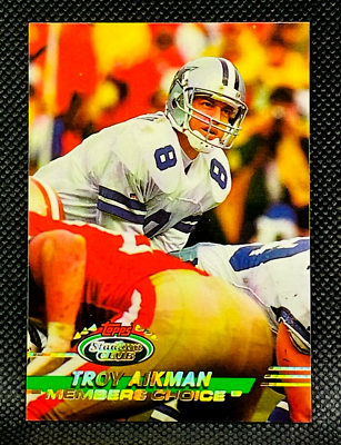 #ad 1993 Topps Stadium Club Football TROY AIKMAN #242 Members Choice COWBOYS $1.99