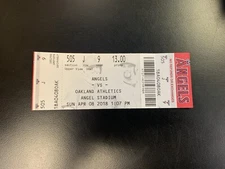 Angels vs Athletics Ohtani First 1st Home Win Ticket 4/08/2018