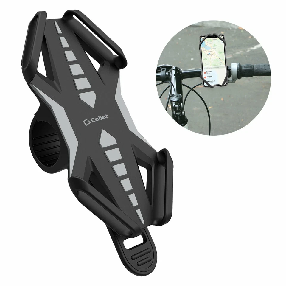 Cellet Universal Bicycle Phone Mount Cradle Holder for Apple Samsung - Gray - Image 2 of 4