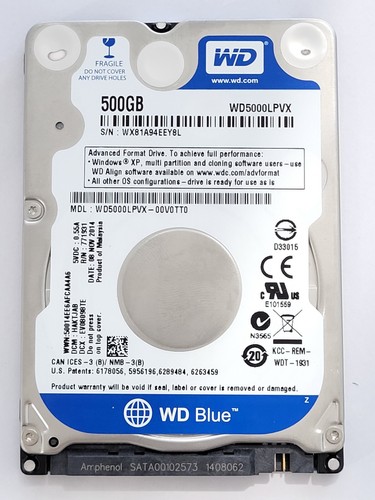 WD Blue WD5000LPCX 500 GB - - Voor 23.59u, Morgen In Huis
