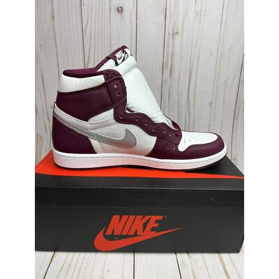 Nike Air Jordan 1 Retro High OG Bordeaux Silver White Mens Size 14