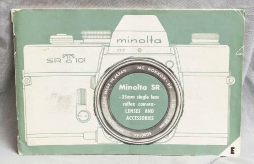 Vintage Minolta SRT-101 Producto Instrucciones Guía Folleto Manual g10 - Imagen 1 de 1