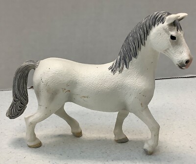 Schleich Toy Horse White With Gray Mane and Tail 4 1/4  Tall D-73527