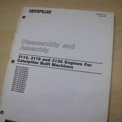 CATERPILLAR 3114 3116 3126 Diesel Engine DISASSEMBLY Service Manual CAT shop