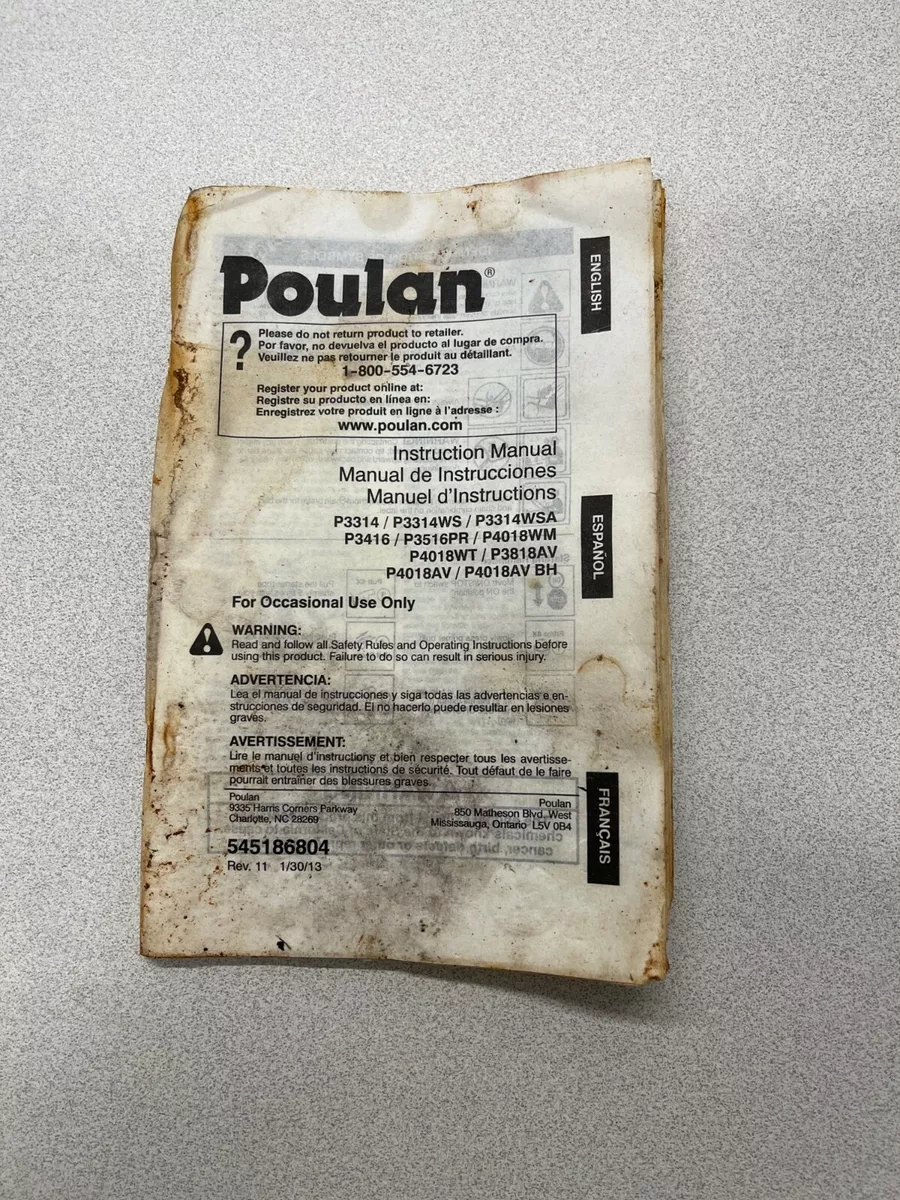Poulan wild thing p4018wt manual deals