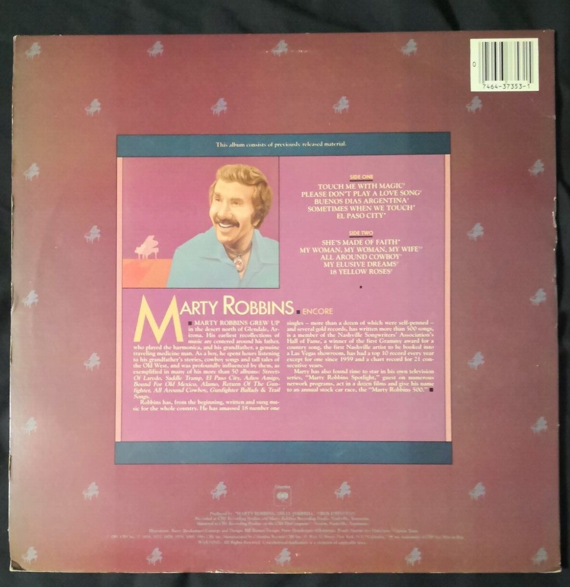 Marty Robbins Encore LP Columbia Records FC 37353 EX/VG+ [D Marty Robbins Encore LP Columbia Records FC 37353 EX/VG+ [D