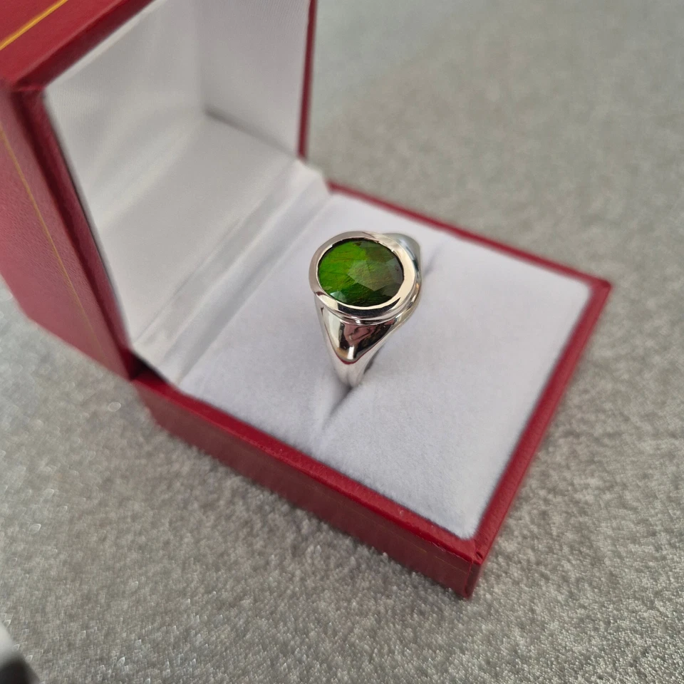 Anillo Ammolita Canadiense en Platino sobre Plata de Ley M Foto 2 de 4