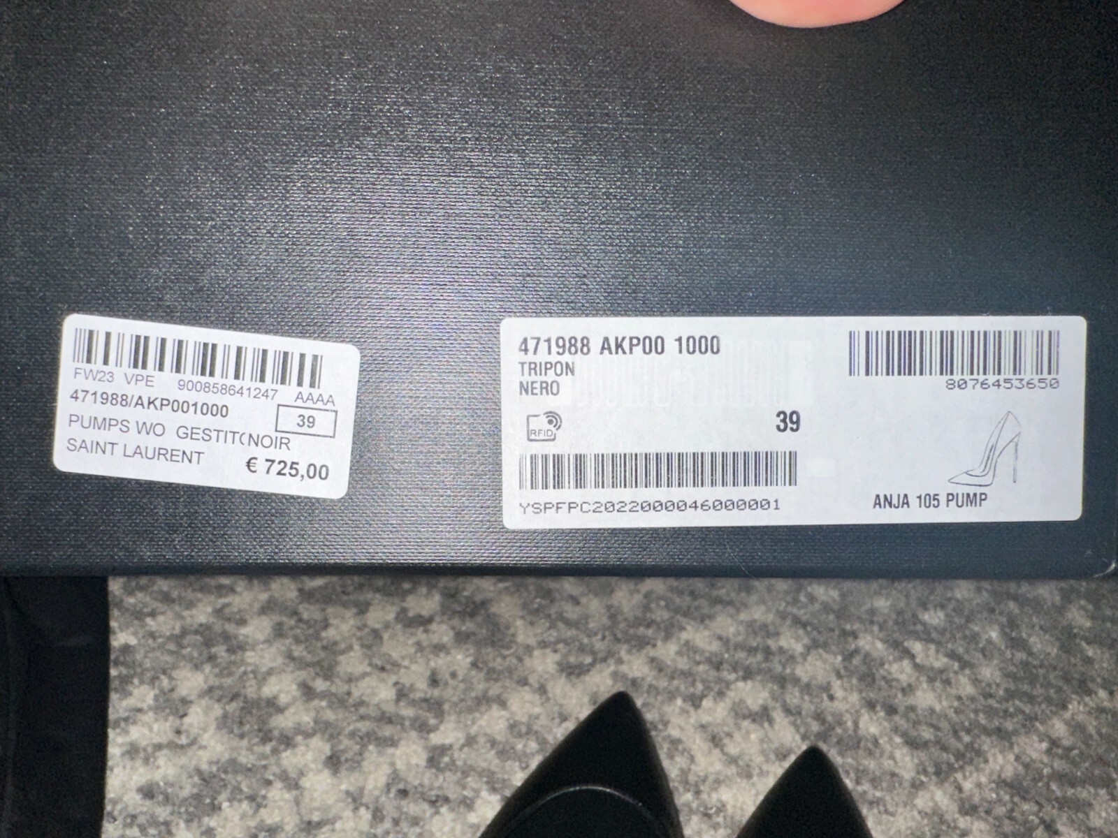 Décolleté Anja in pelle nera Saint Laurent 39 EUR (US 9)