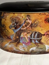 Godiva Chocolate Tin Metal 75 Anniversary Fantasy Lady Ethnic BoHo Style RARE