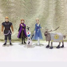 5Pcs Frozen Elsa Anna Olaf Sven Dol Loose Figurine Figure Cake Topper Toys Set
