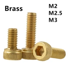 Brass Hex Socket Bolts Knurled Cap Head Screws M2 M2.5 M3