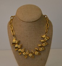 Image of NWOT ANNE KLEIN Gold tone 22" Open Clasp Necklace Round AKII Logo