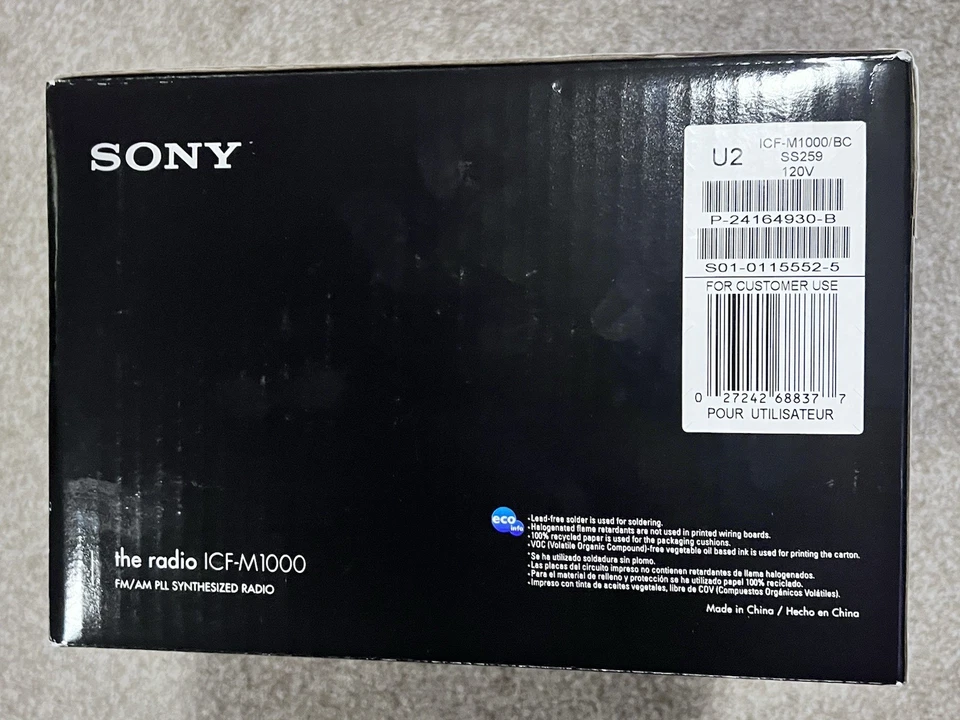 Sony RADIO ICF-M1000 FM/AM PLL Synthesized Radio Brand New Sealed - Image 2 of 4