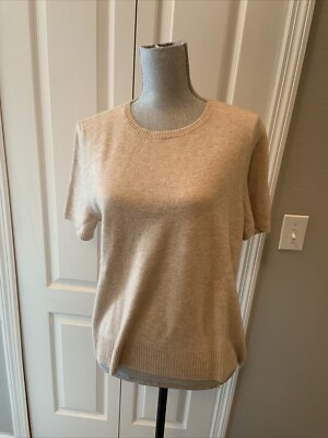 HALSTON WOMEN'S 100% 2 Ply CASHMERE SWEATER S/S Size Large