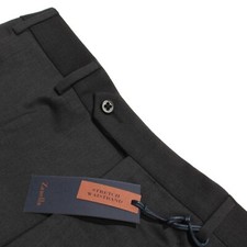 Zanella NWT Dress Pants Size 34 US Todd In Solid Charcoal Gray Wool Blend