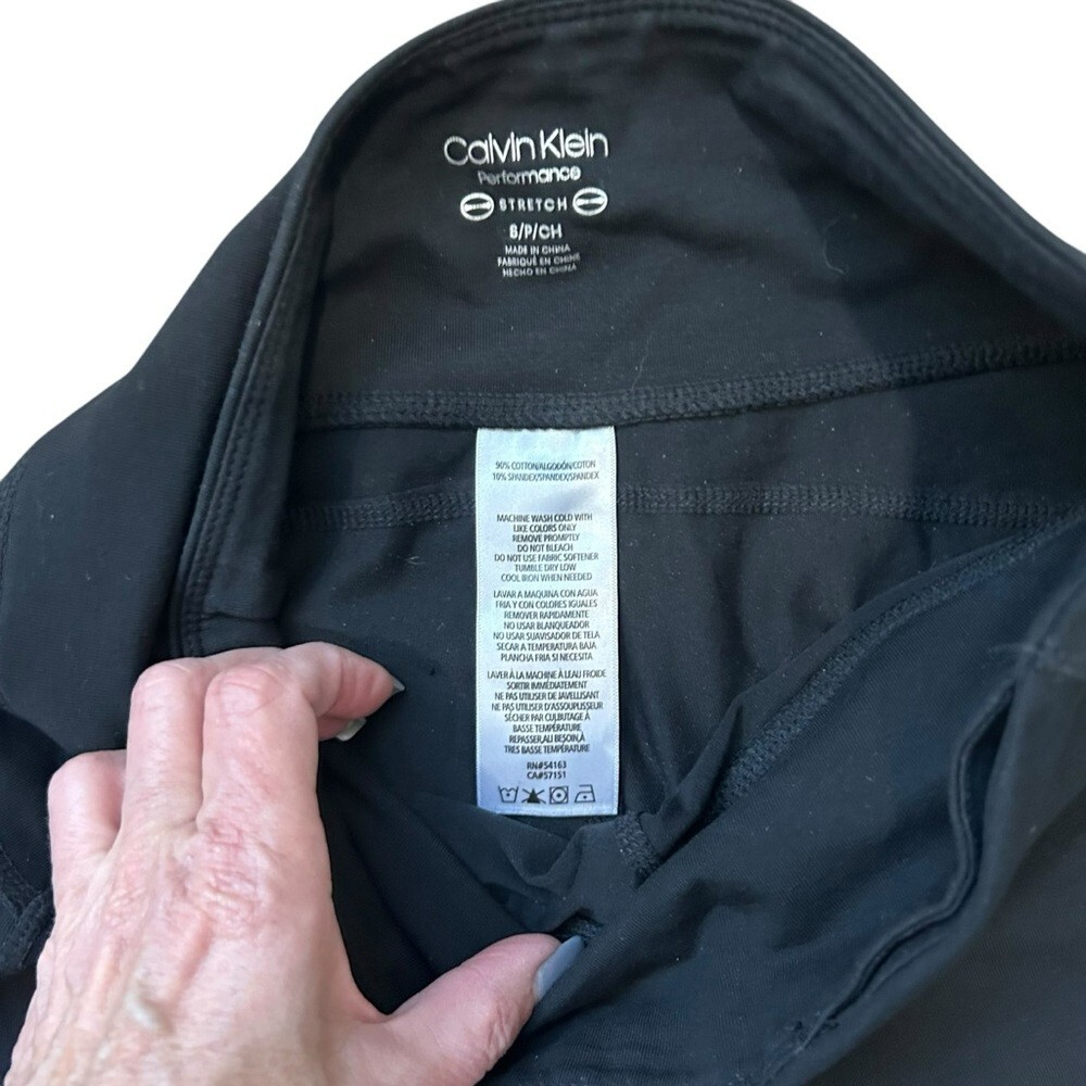 Calvin Klein Performance Side-Zip High-Waisted Leggings in Black Size S thumbnail 6