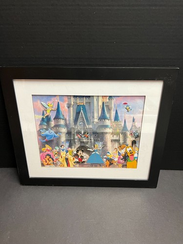 NEW Disney Framed Pin Set Castle 4 Pin Cinderella Mickey Mouse Pluto Tinker Bell - Picture 2 of 3