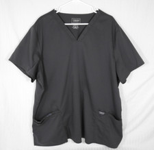 Women's Cherokee Workwear Gray Medical Scrub Top, 3XL. Slight Stretch.