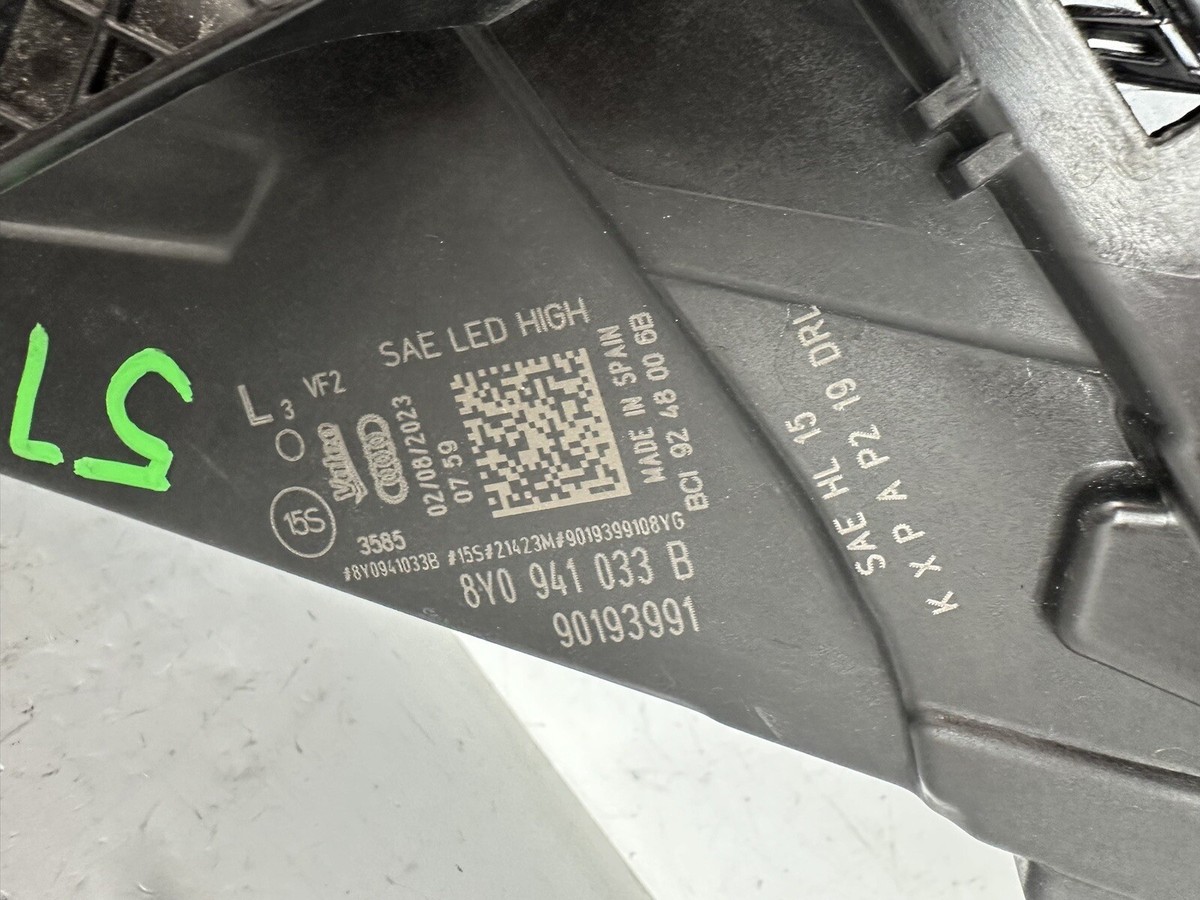 2022 2023 2024 Audi A3 FULL LED Headlight Left Driver 8Y0 941 033