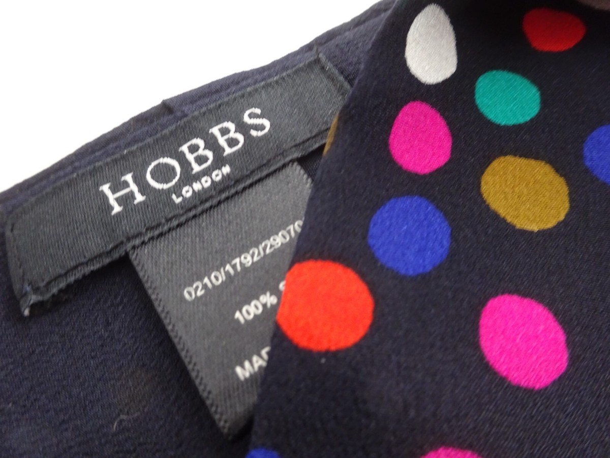 Beautiful HOBBS Pure Silk Scarf Long Slim Navy Blue