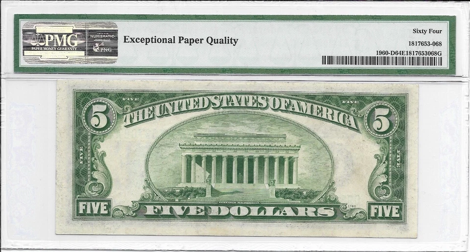 1934D $5 CLEVELAND FRN. PMG Choice Uncirculated 64 EPQ Banknote. - Image 2 of 2