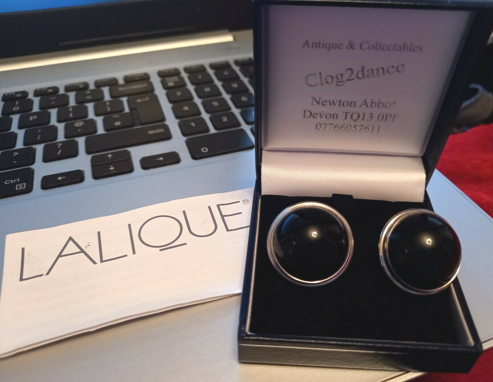 LALIQUE  1 PAIR EARRINGS  SOLID SILVER CABOCHON B… - image 5